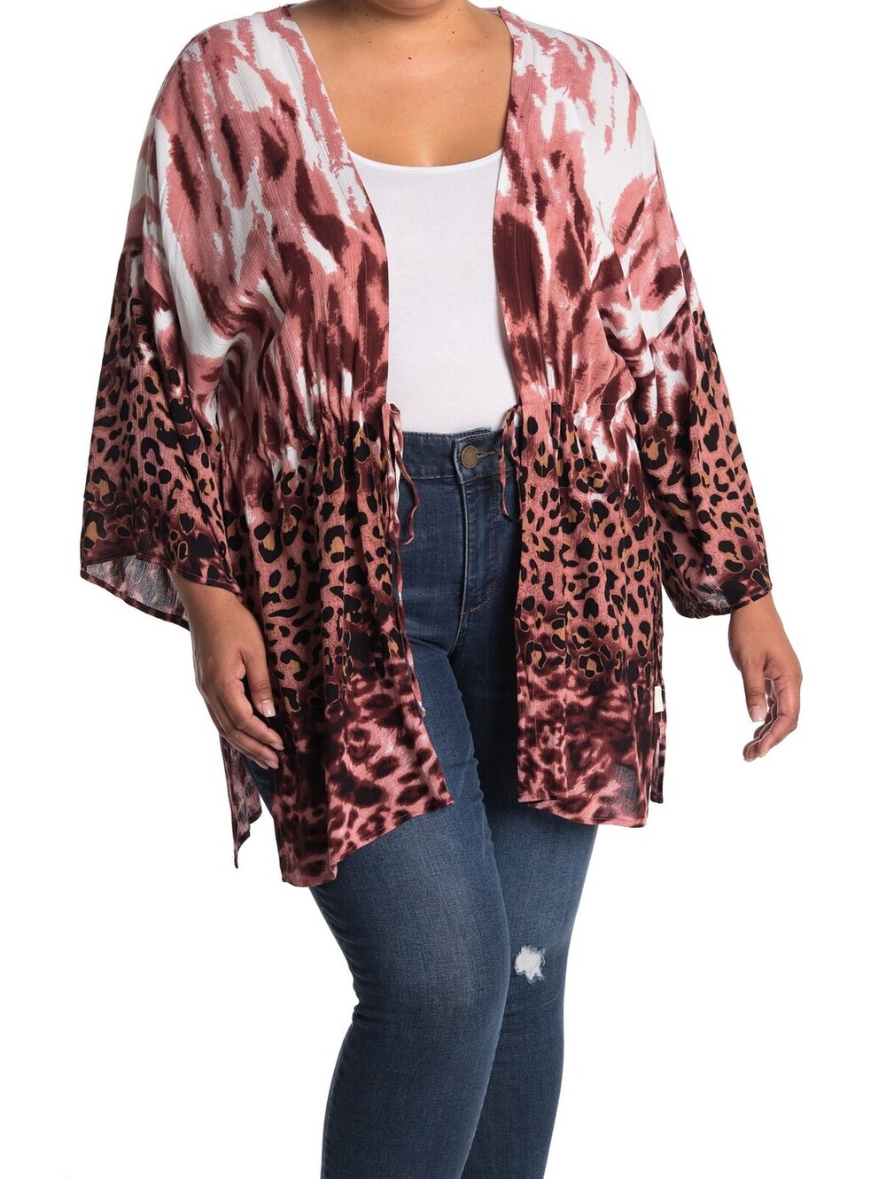 Lovestitch Animal Print woman Caftan in Sienna/black at Nordstrom, Size 1X